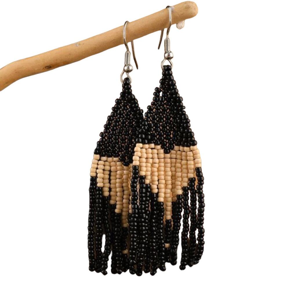Handmade Heart Shape Tassel Design Earrings